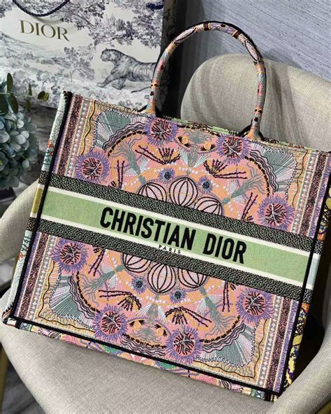 christian Dior Book Tote pink